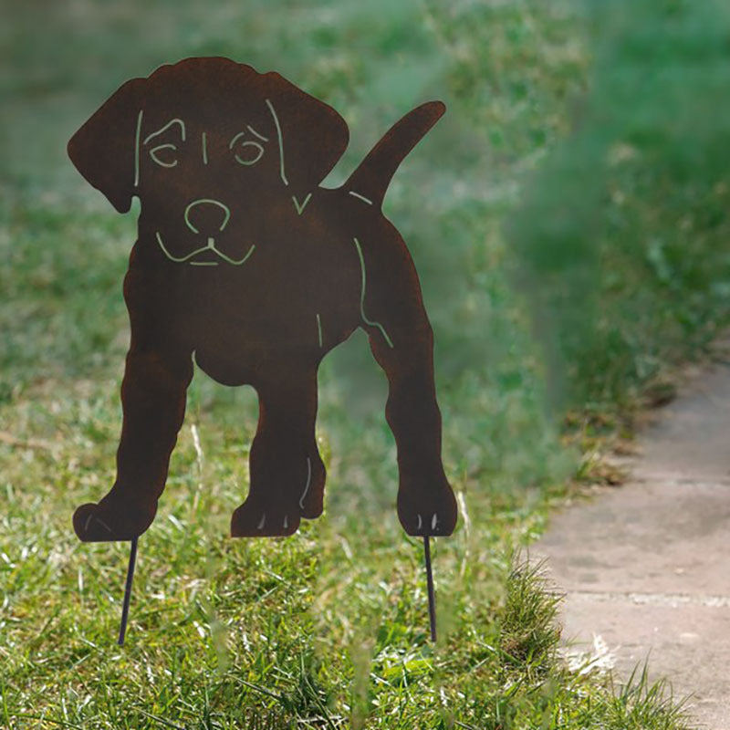 Patio Iron Puppy Silhouette