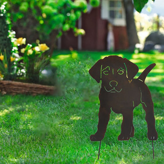 Patio Iron Puppy Silhouette