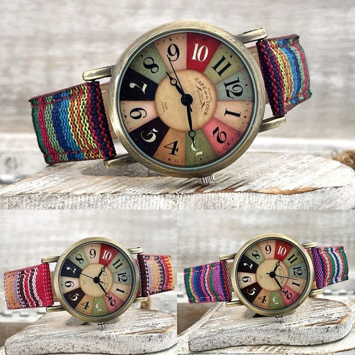 Multicolor Rainbow Pattern Quartz Wrist Watch™