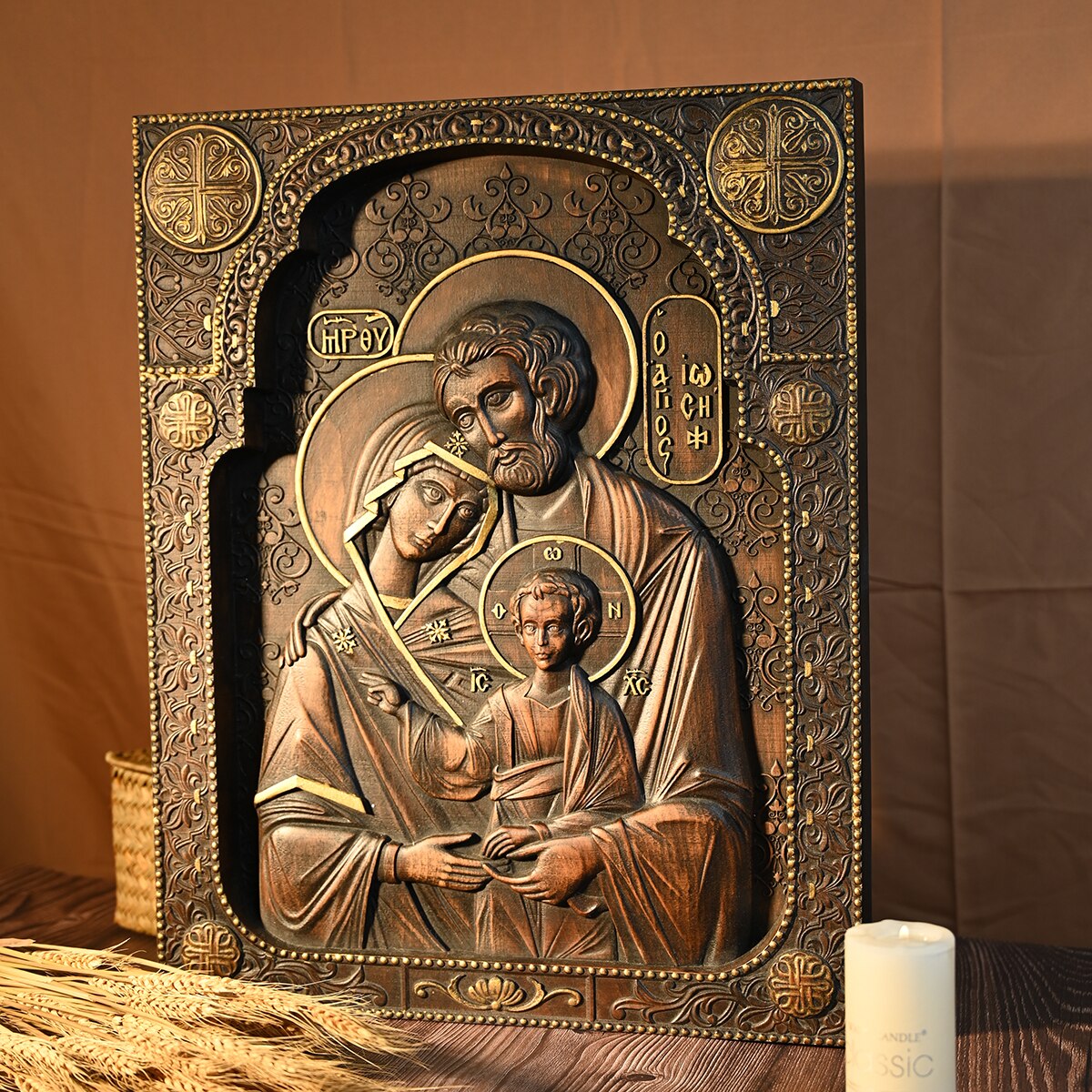 Holy Family Nativity Scene Wood Carving™