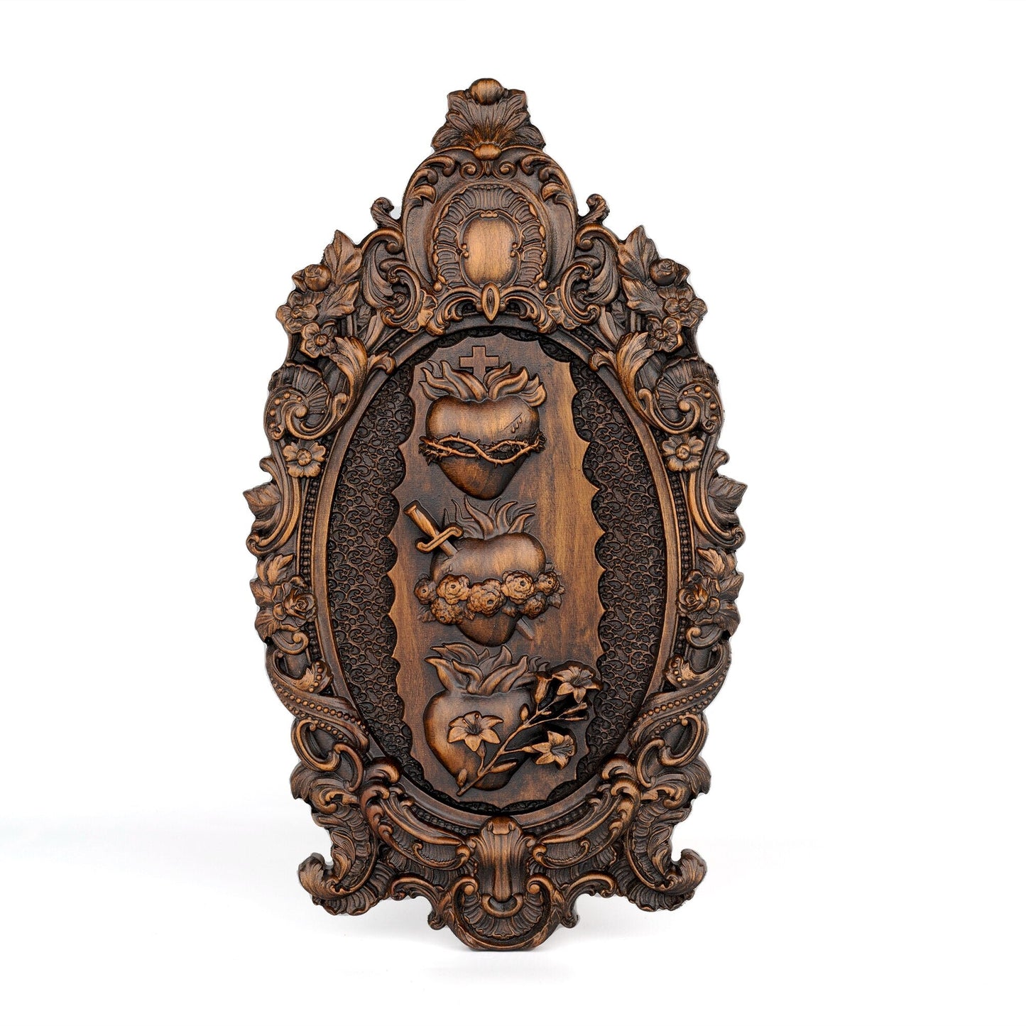 Holy Family Three Sacred Hearts Wall Hanging Art™