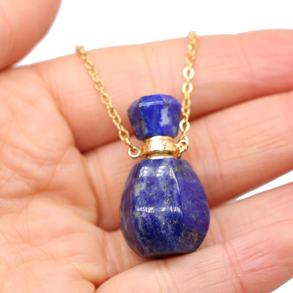 Natural Stone Perfume Bottle Pendant Necklace™