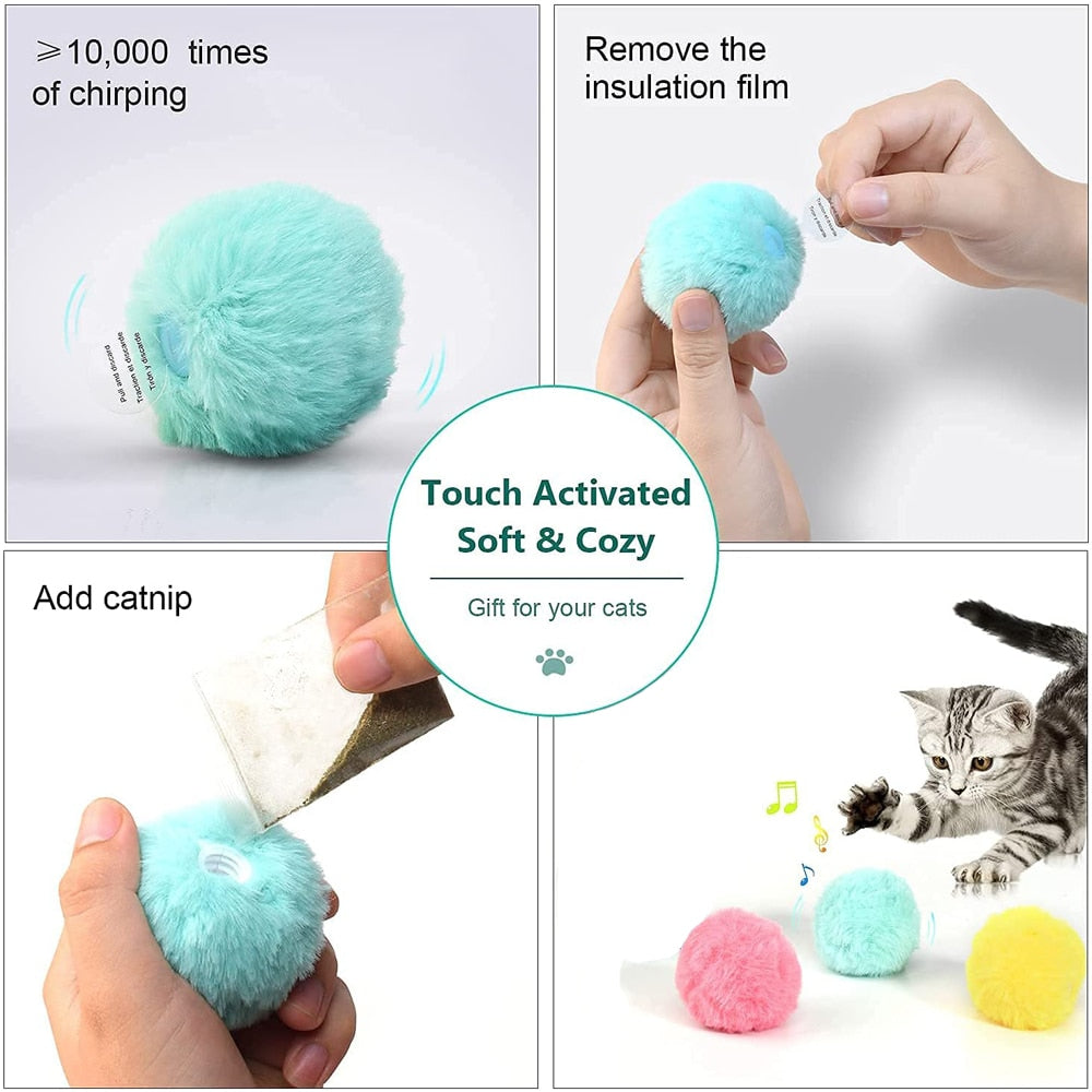 Interactive Cat Plush Ball