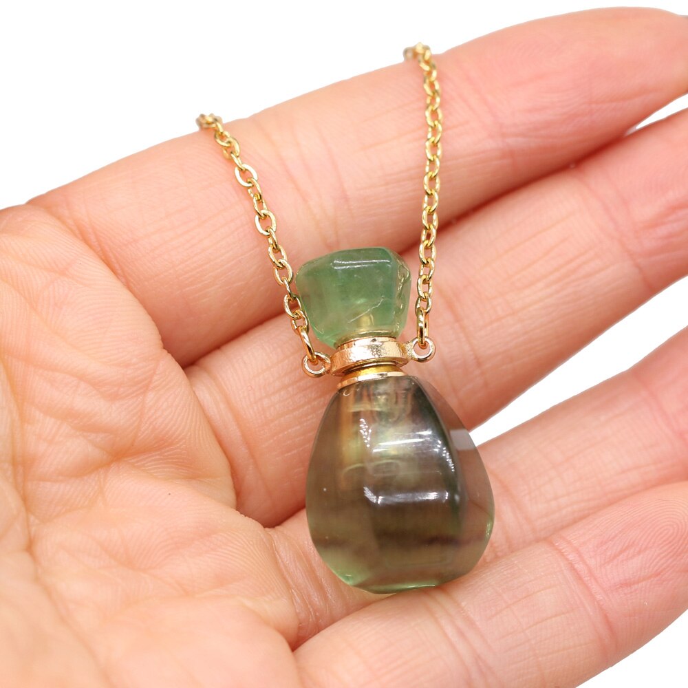 Natural Stone Perfume Bottle Pendant Necklace™