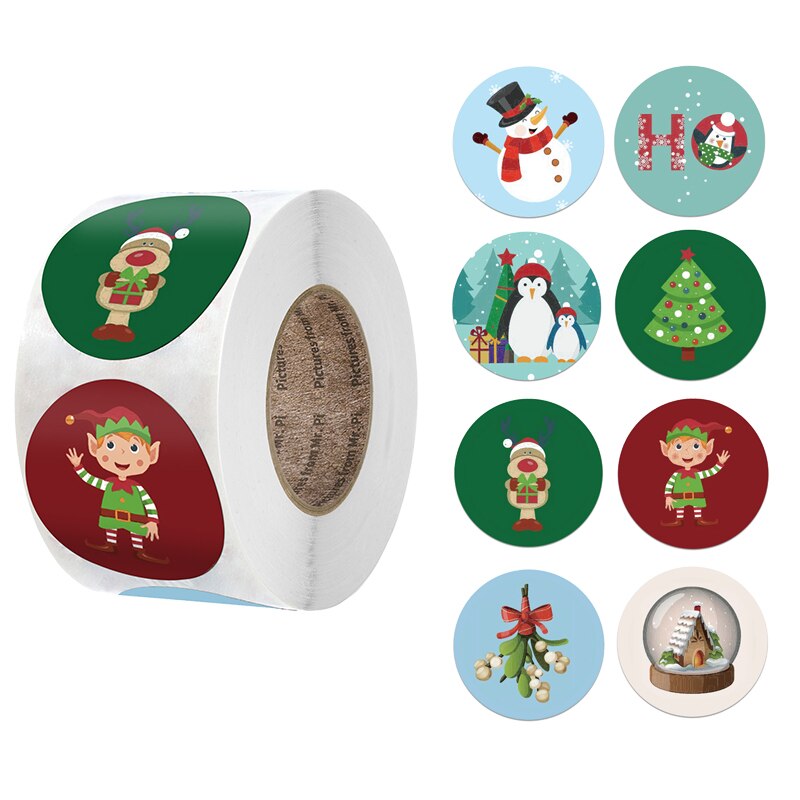 Merry Christmas Stickers - 500 pcs