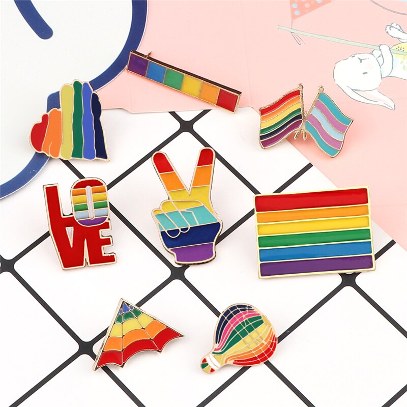 Rainbow Brooch Pins