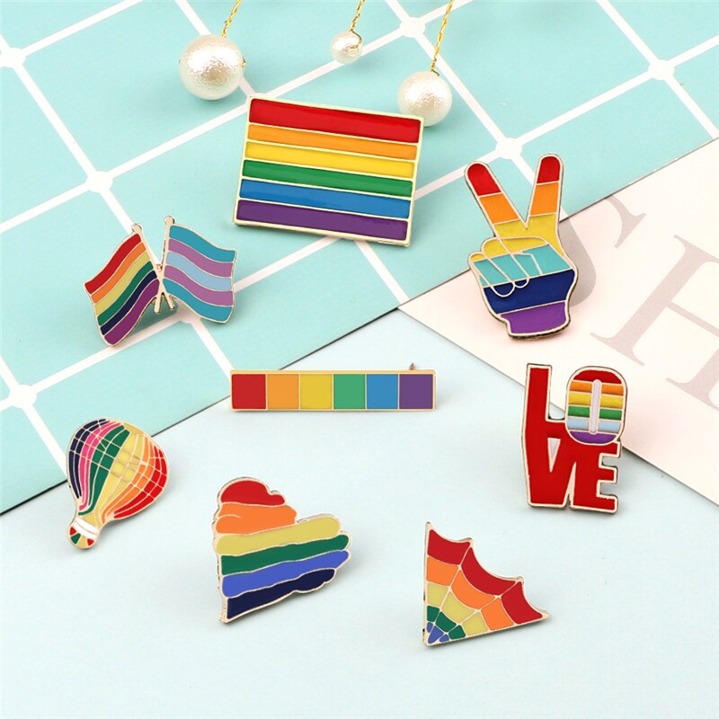 Rainbow Brooch Pins