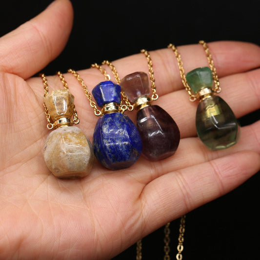 Natural Stone Perfume Bottle Pendant Necklace™