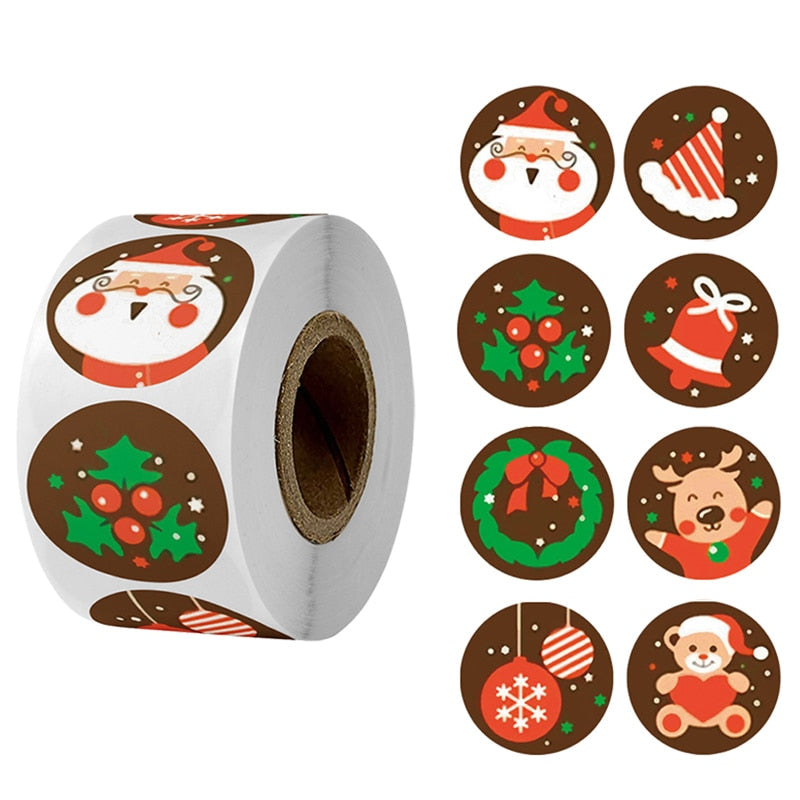 Merry Christmas Stickers - 500 pcs