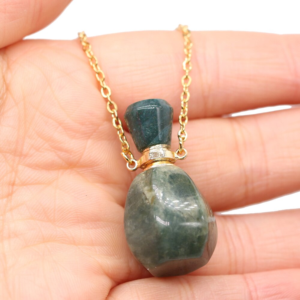 Natural Stone Perfume Bottle Pendant Necklace™