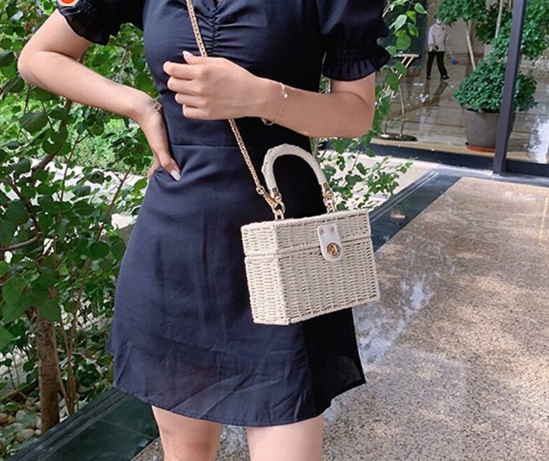 Women's Square Crossbody Rattan Bag™