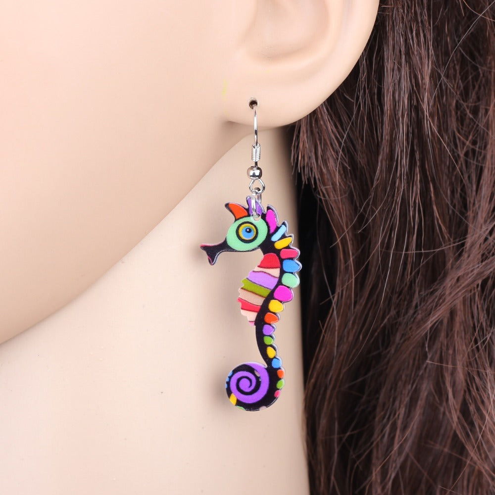 Long Hippocampus Earrings - Gitelle