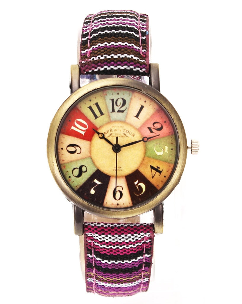 Multicolor Rainbow Pattern Quartz Wrist Watch™