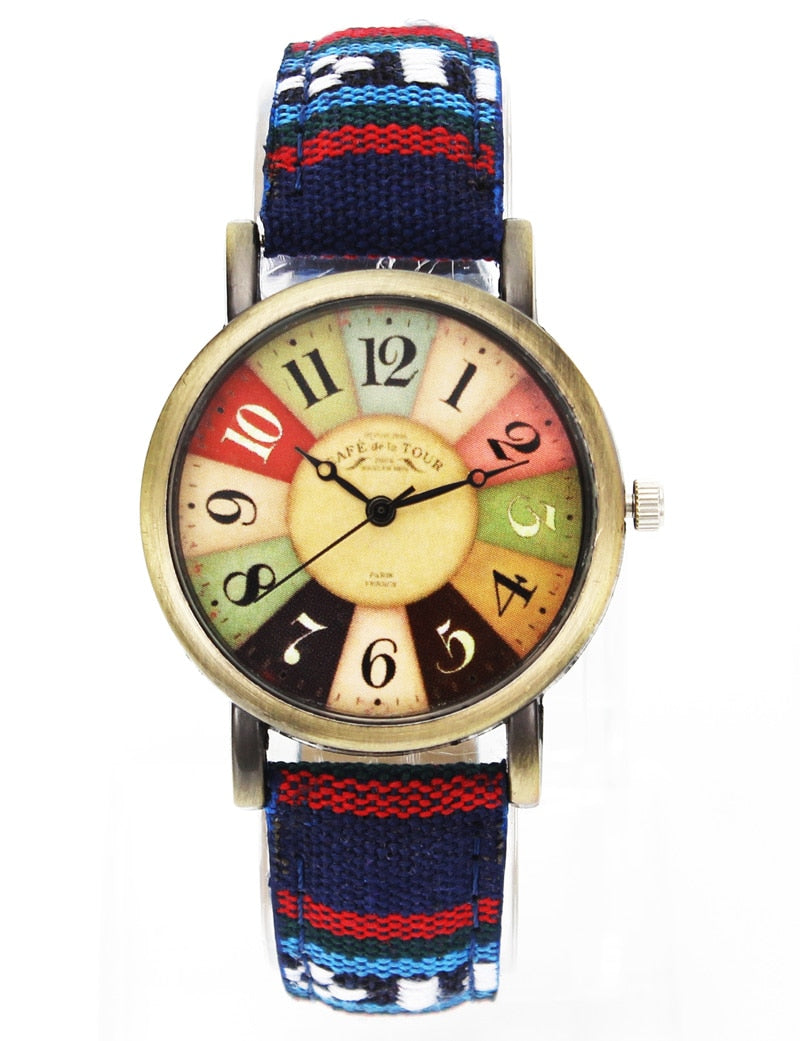 Multicolor Rainbow Pattern Quartz Wrist Watch™