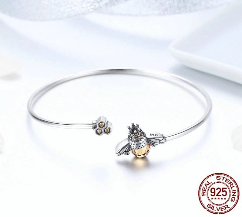 *** NEW 2019 *** Dancing Bees Bangle - 925 Sterling Silver - Gitelle