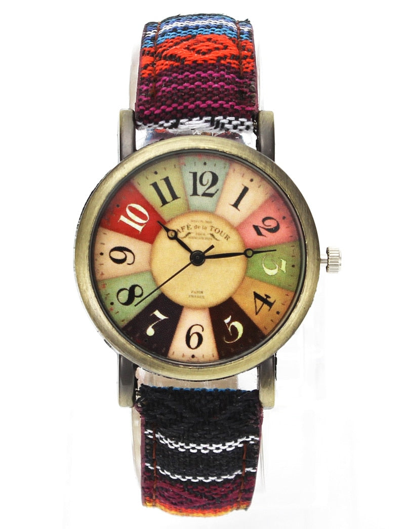 Multicolor Rainbow Pattern Quartz Wrist Watch™