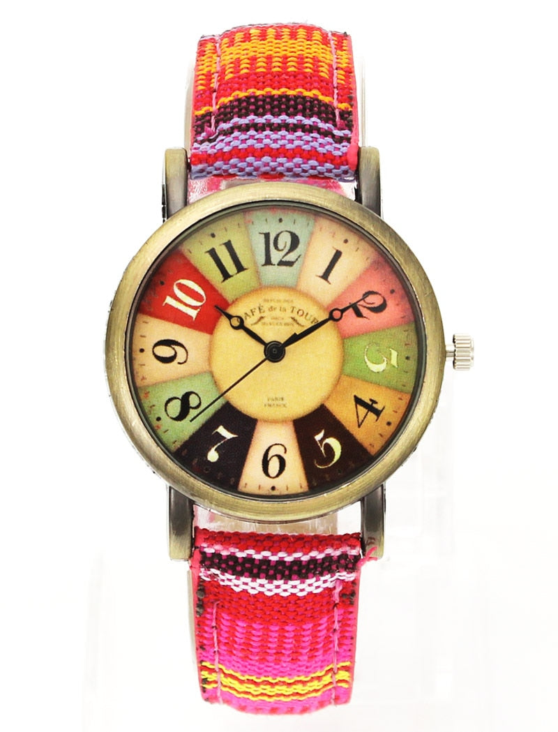 Multicolor Rainbow Pattern Quartz Wrist Watch™