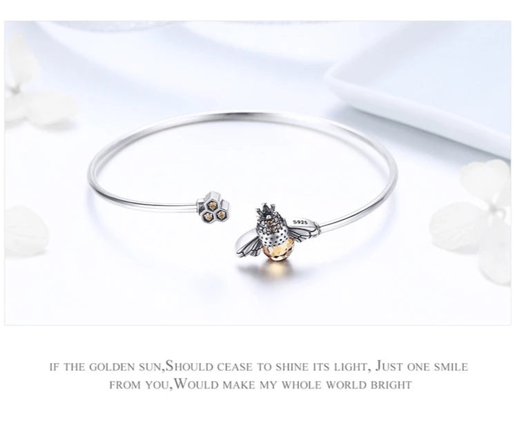 *** NEW 2019 *** Dancing Bees Bangle - 925 Sterling Silver - Gitelle