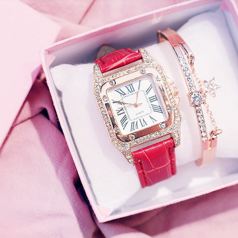 Luxury Women Diamond Watch with FREE Bracelet - Gitelle