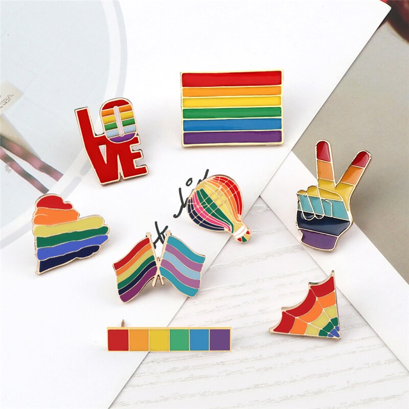 Rainbow Brooch Pins