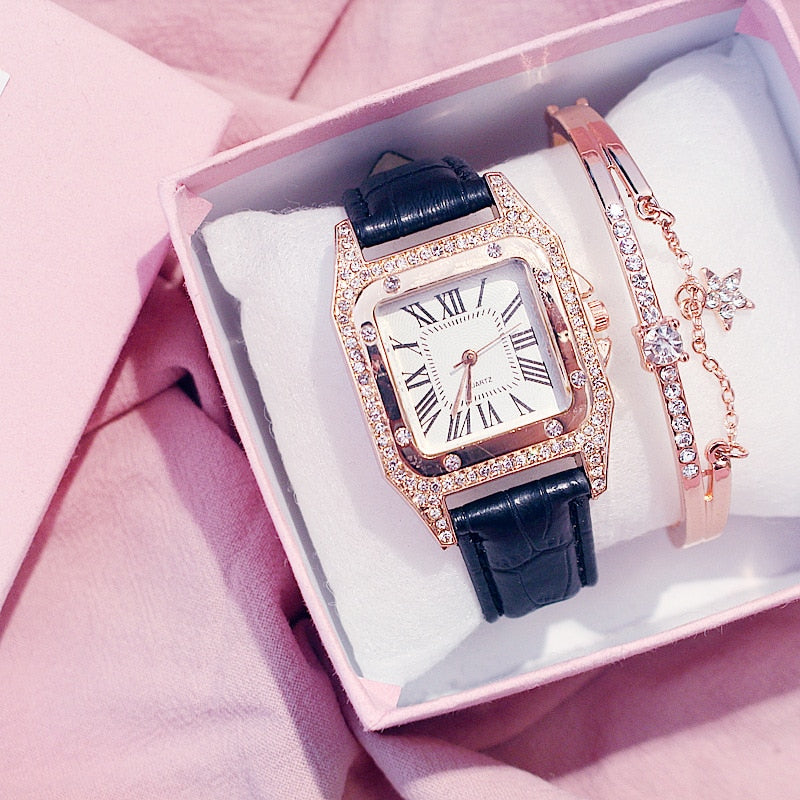 Luxury Women Diamond Watch with FREE Bracelet - Gitelle