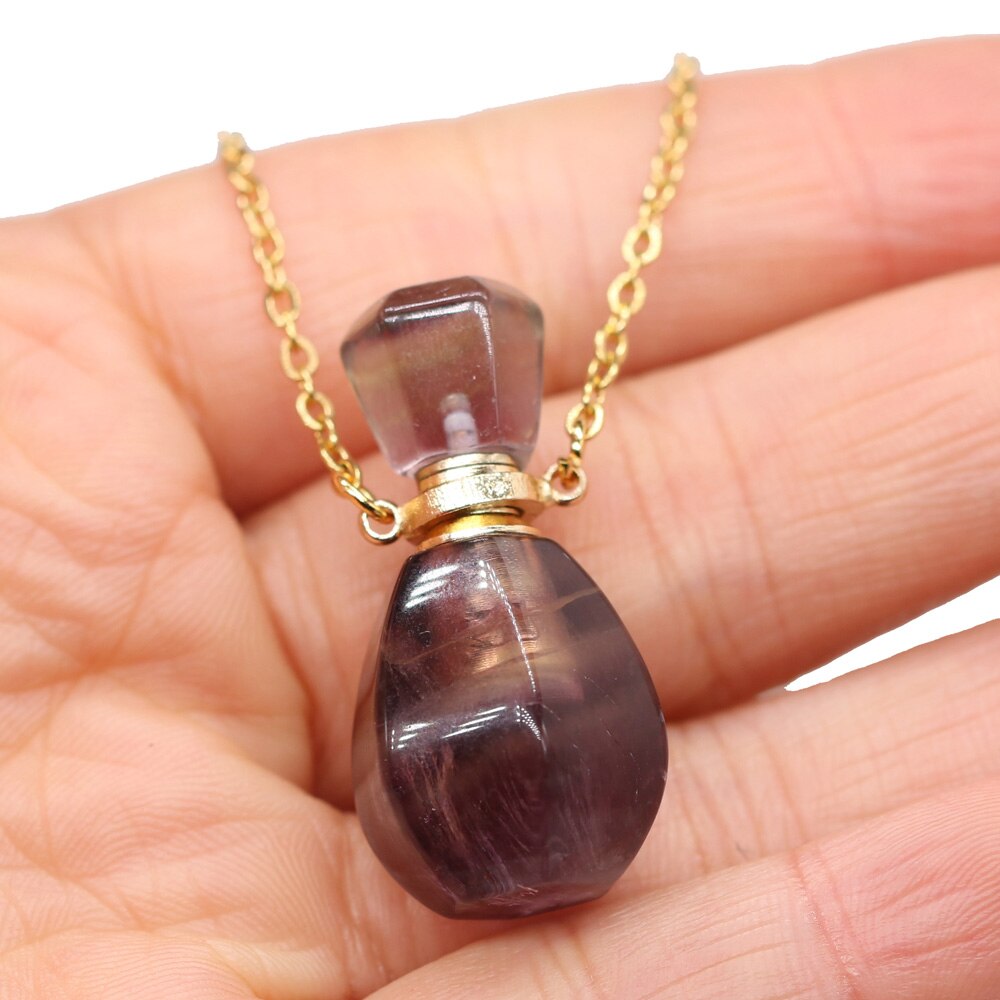 Natural Stone Perfume Bottle Pendant Necklace™