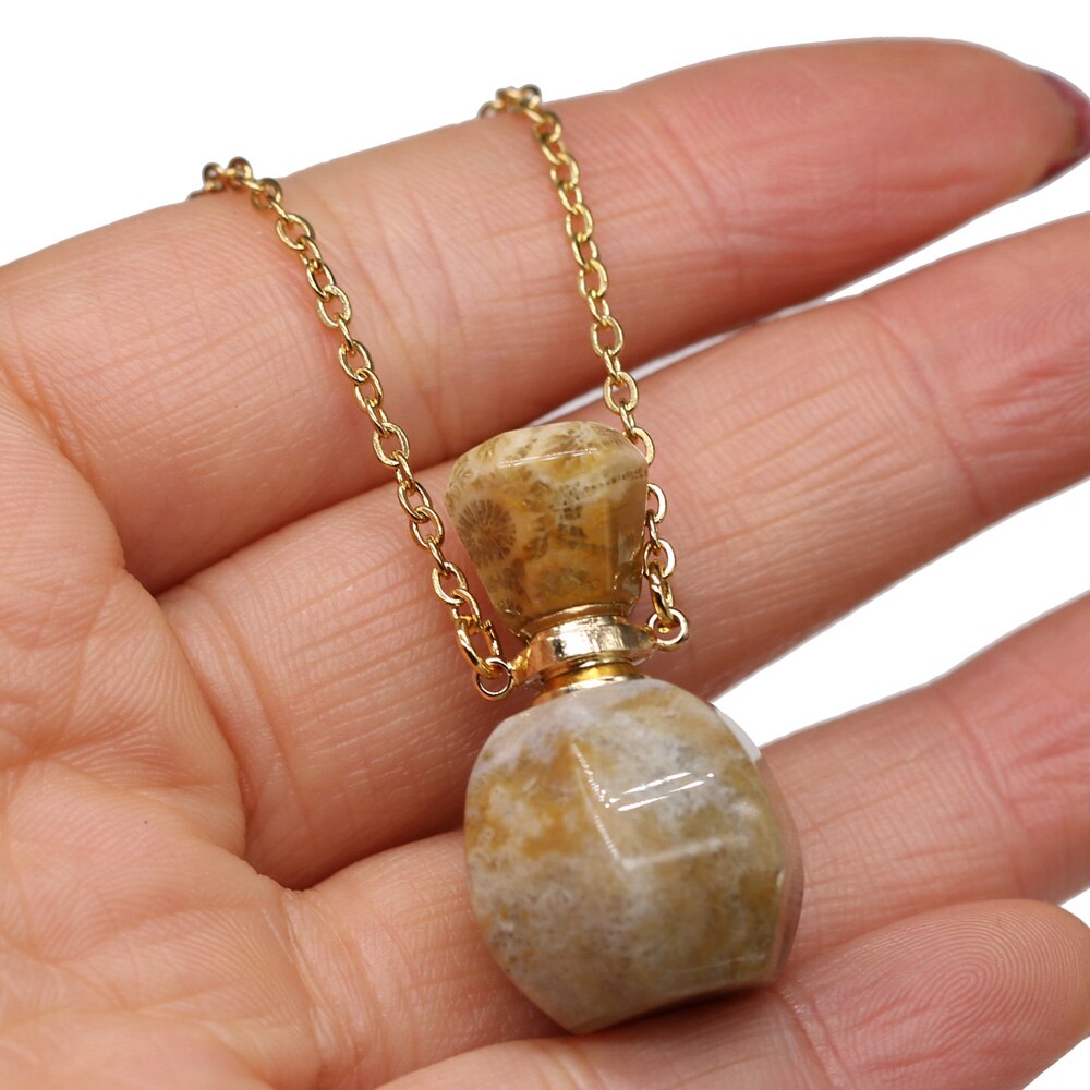 Natural Stone Perfume Bottle Pendant Necklace™