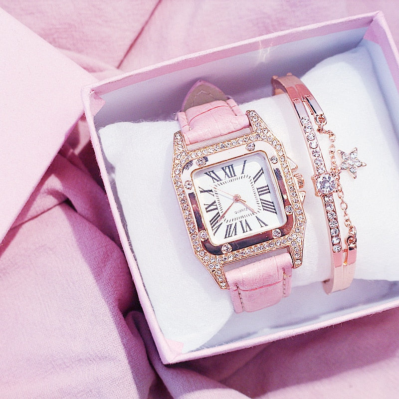 Luxury Women Diamond Watch with FREE Bracelet - Gitelle