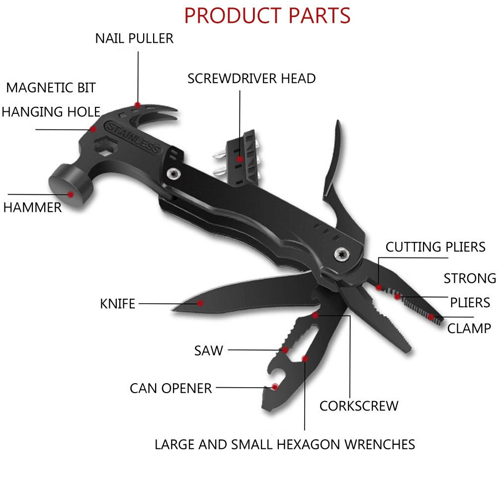 Portable 14 In 1 Multitool Claw Hammer™