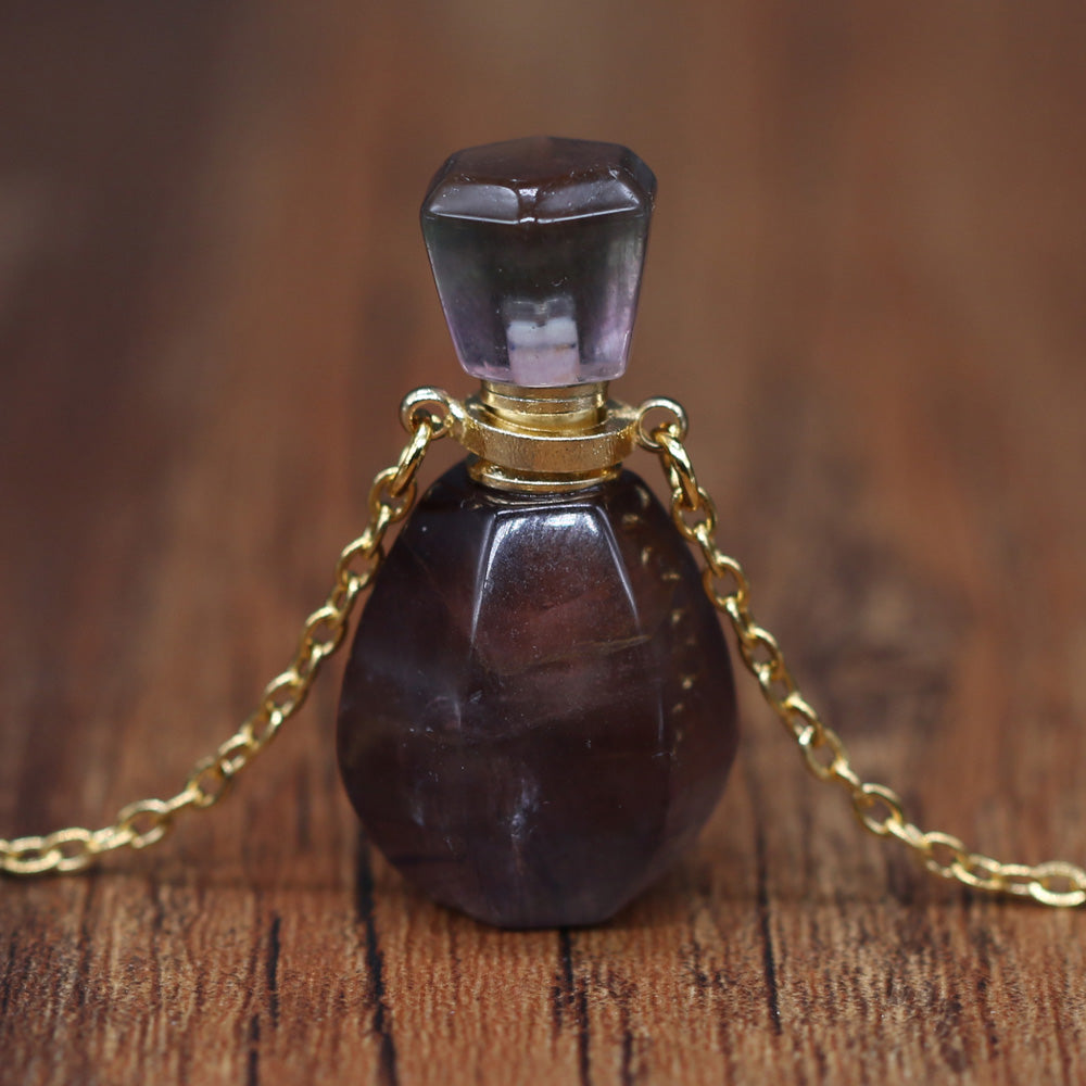 Natural Stone Perfume Bottle Pendant Necklace™