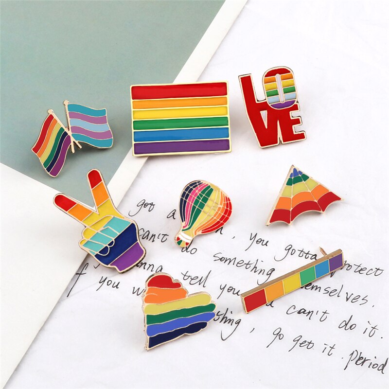 Rainbow Brooch Pins