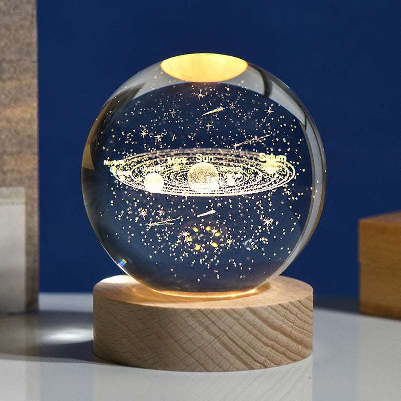 3D Laser Engraved Solar System Crystal Ball™