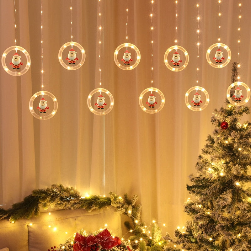 Led Santa Snowman Curtain Light With Rings™