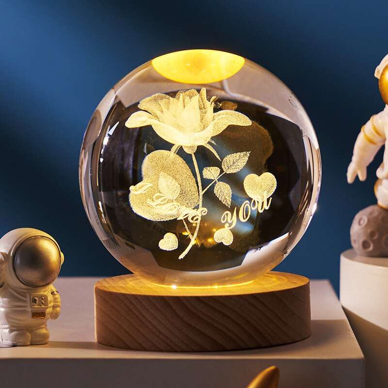 3D Laser Engraved Solar System Crystal Ball™