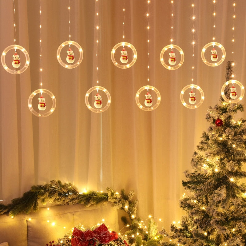 Led Santa Snowman Curtain Light With Rings™