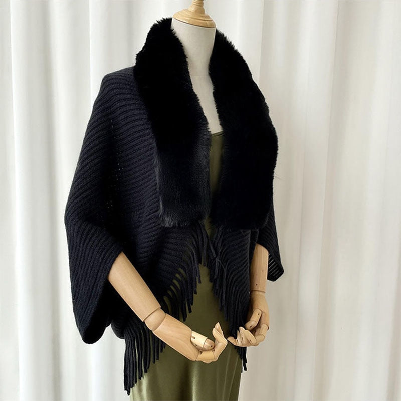 Ladies Knitted Loose Thickened Shawl Coat™