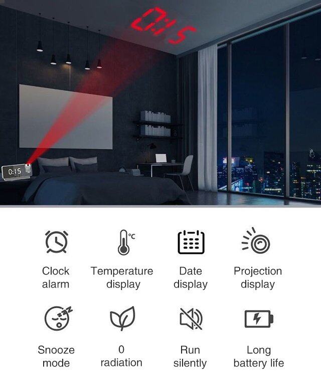 Intelligent Mirror Projection Alarm Clock™