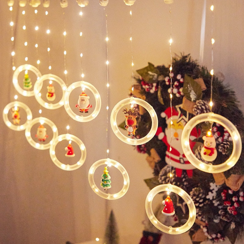 Led Santa Snowman Curtain Light With Rings™