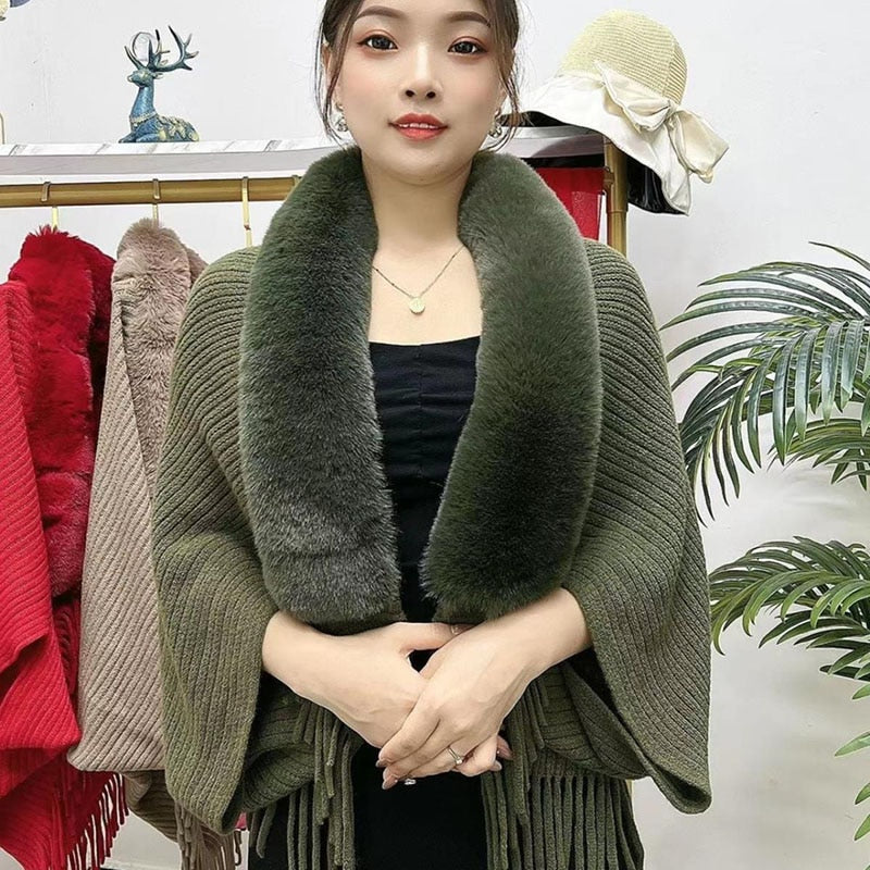 Ladies Knitted Loose Thickened Shawl Coat™