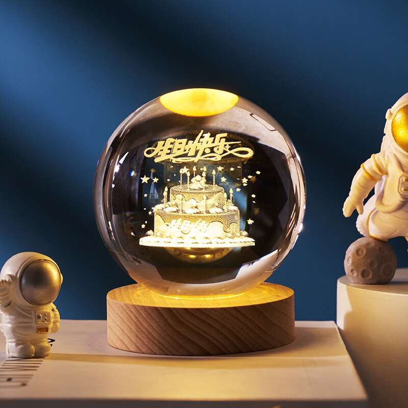 3D Laser Engraved Solar System Crystal Ball™