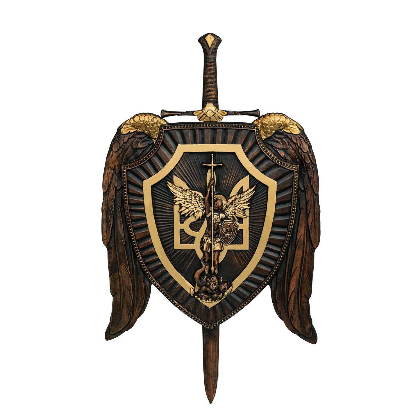 Holy Sword Archangel Michael Shield Wood Carving™