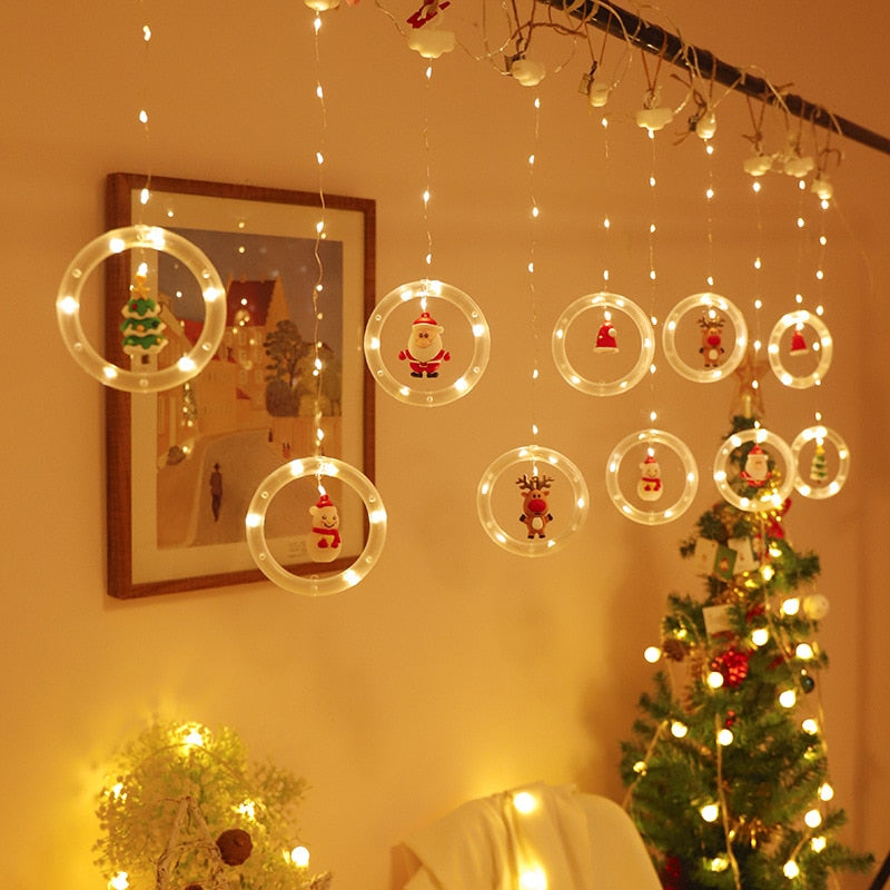 Led Santa Snowman Curtain Light With Rings™