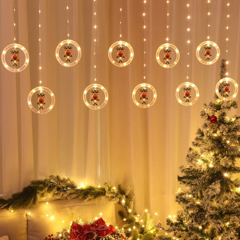 Led Santa Snowman Curtain Light With Rings™