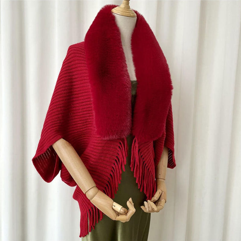 Ladies Knitted Loose Thickened Shawl Coat™