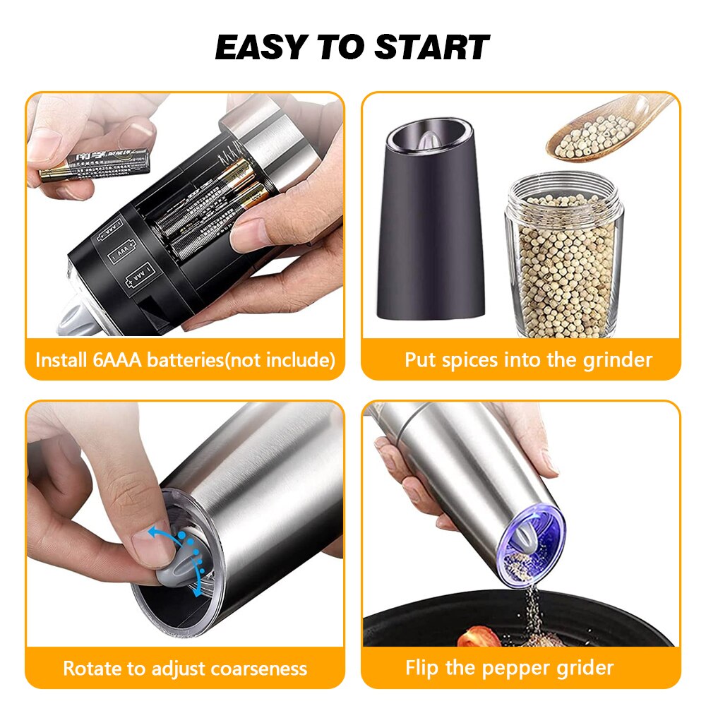 Electric Gravity Induction Salt & Pepper Grinder™