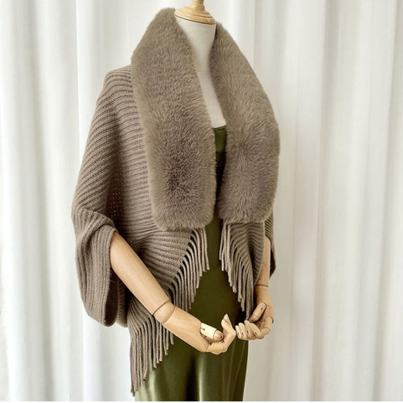 Ladies Knitted Loose Thickened Shawl Coat™