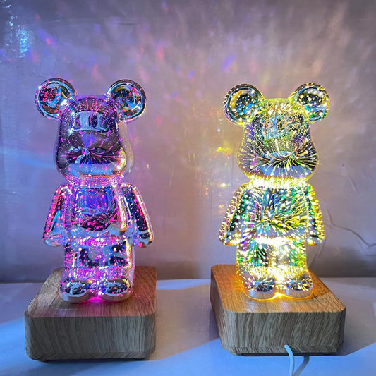 3D Glass Firework Bear Decor Light™