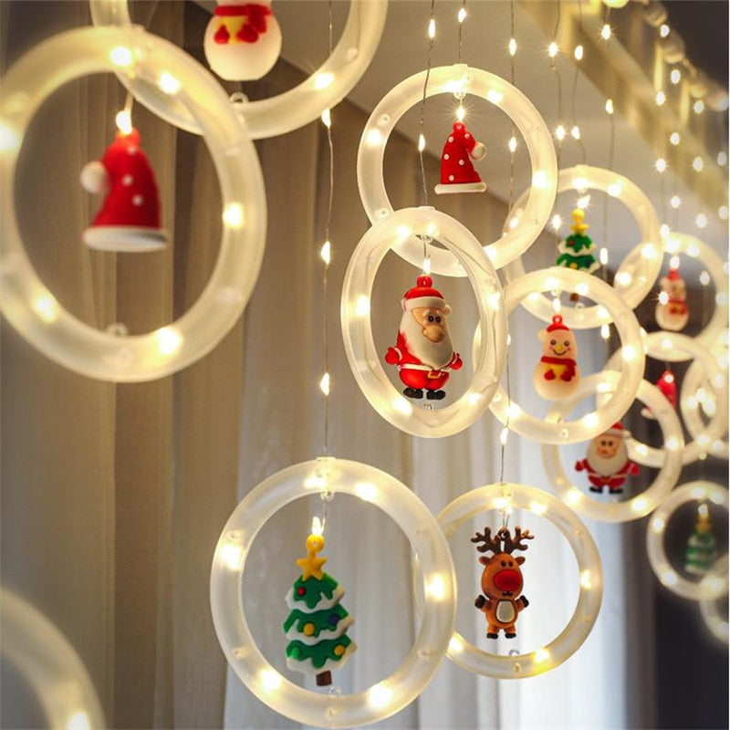 Led Santa Snowman Curtain Light With Rings™