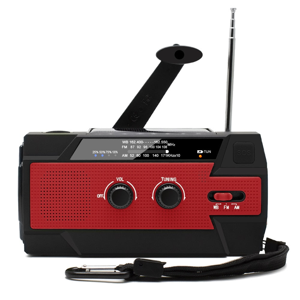 4000mAh Weather Radio with Hand Crank & Solar Charging™