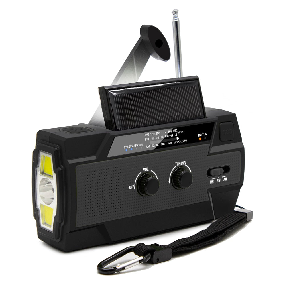 4000mAh Weather Radio with Hand Crank & Solar Charging™